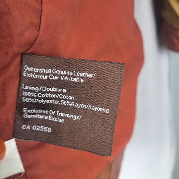 Danier Vance Antique Brown Lamb Leather Motorcycle Jacket Men’s XL Tall Long - Picture 12 of 12